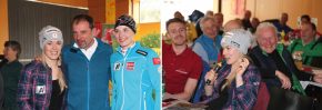 Prof. Christian Fink mit Skicross Weltmeisterin Andrea Limbacher und Weltcup Athletin Elisabeth Reisinger / Andrea Limbacher ist mit vier Kreuzbandrissen ein Routinier des Comebacks.