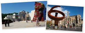 Ellinor und Josef Wiesauer vor dem Guggenheim / Ayuntamiente de Bilbao